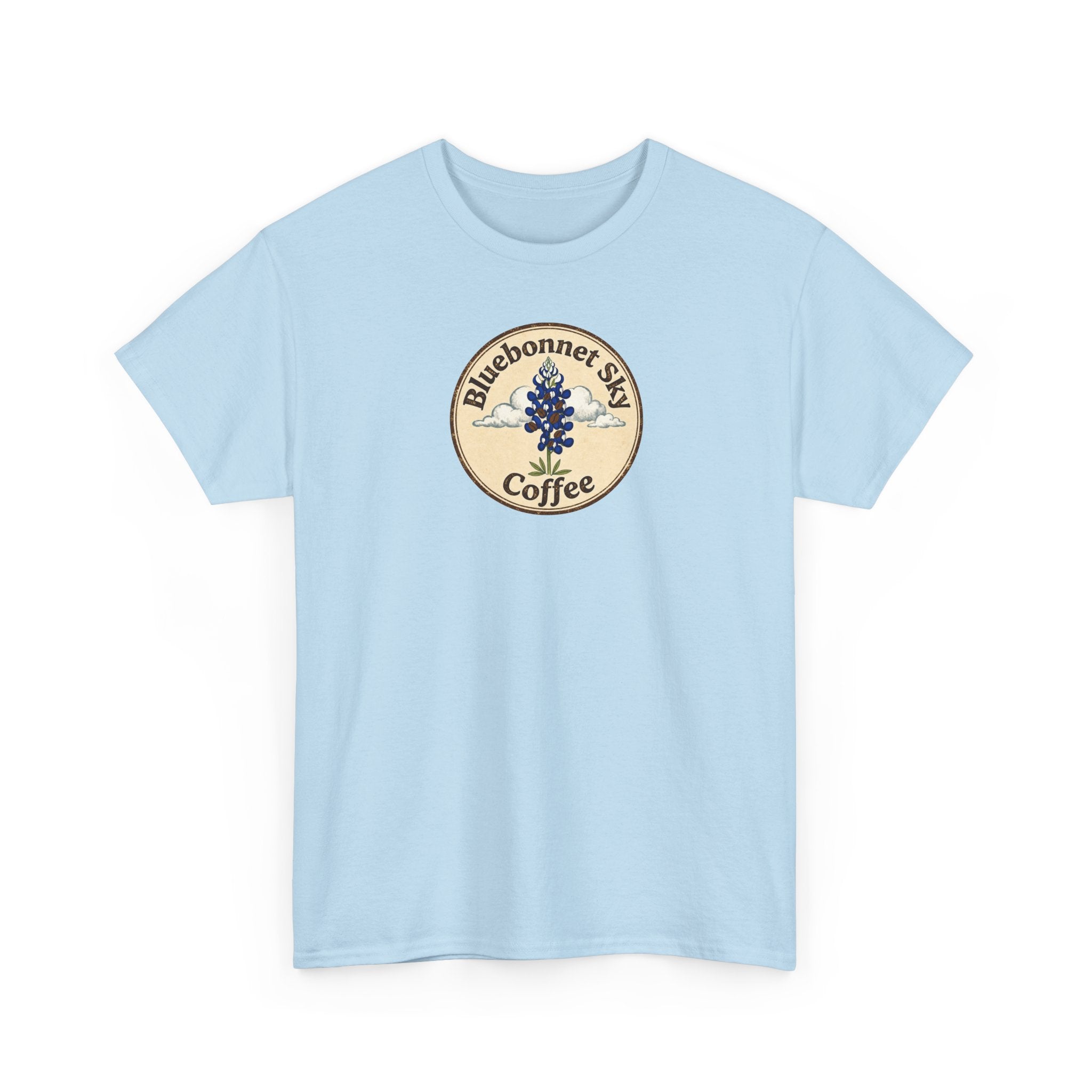 Port "A" blend-Retro Bluebonnet Sky Coffee Graphic T-Shirt