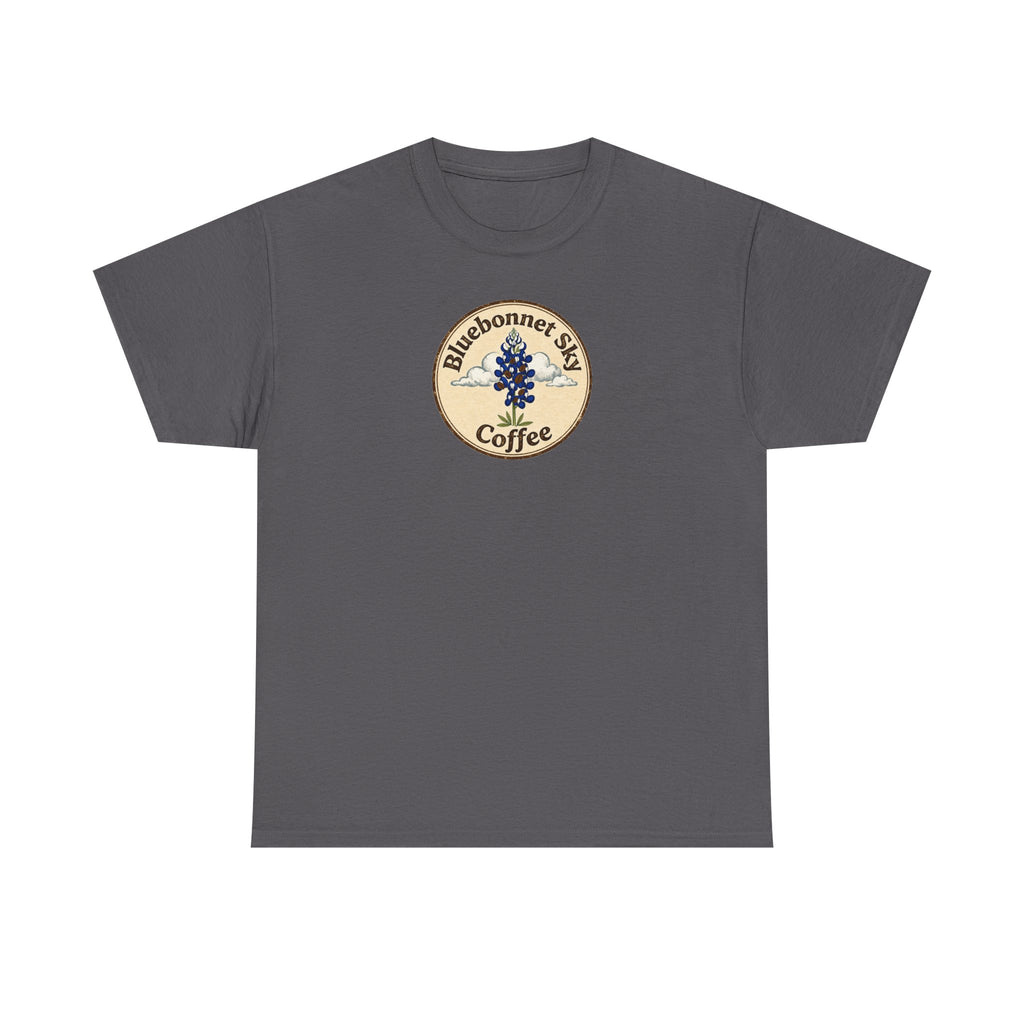 Buck Fever Decaf Coffee Tee-Retro Bluebonnet Sky Coffee Graphic T-Shirt