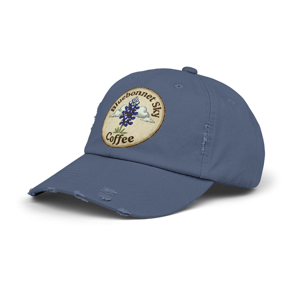 Bluebonnet Sky Coffee-Distressed Cap