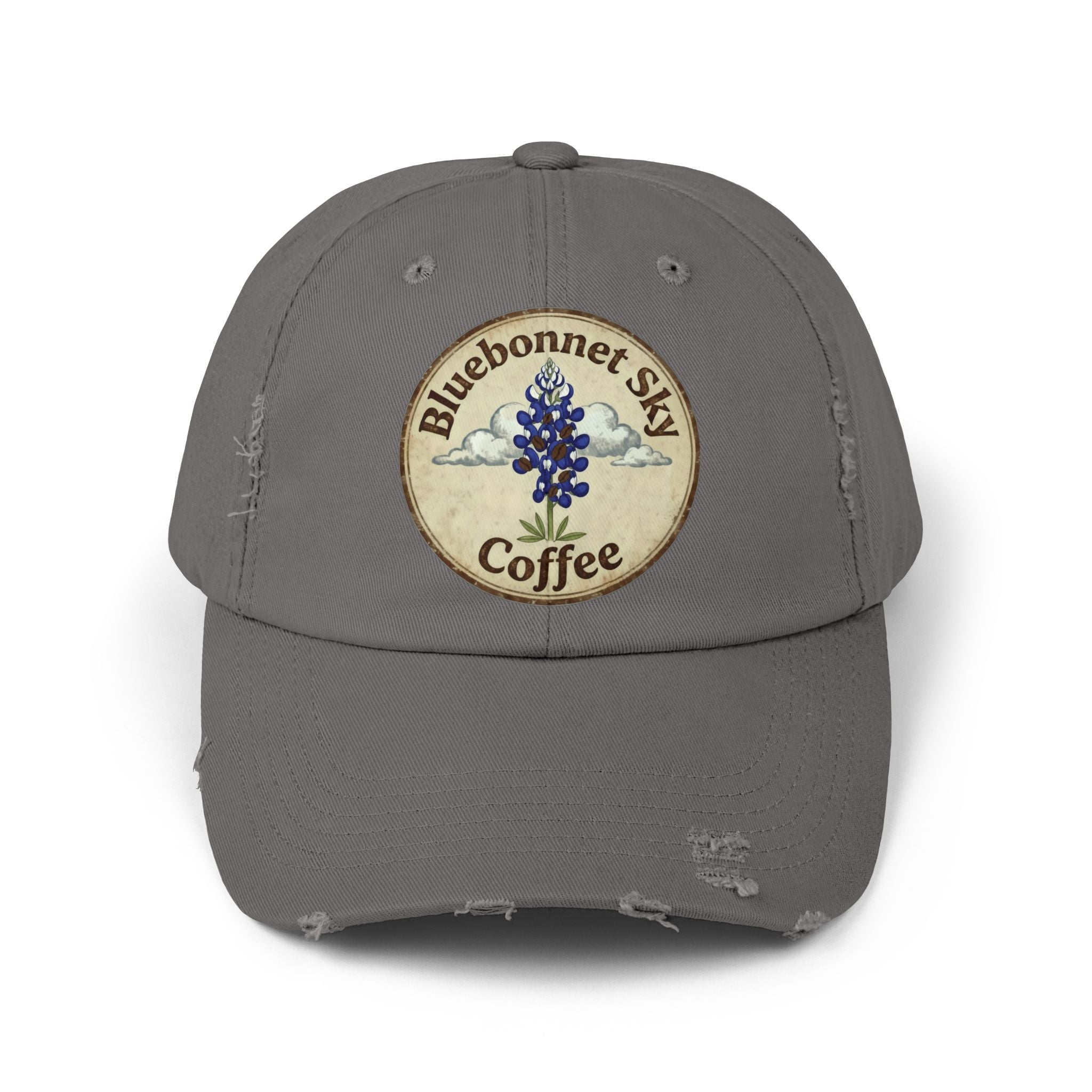 Bluebonnet Sky Coffee-Distressed Cap