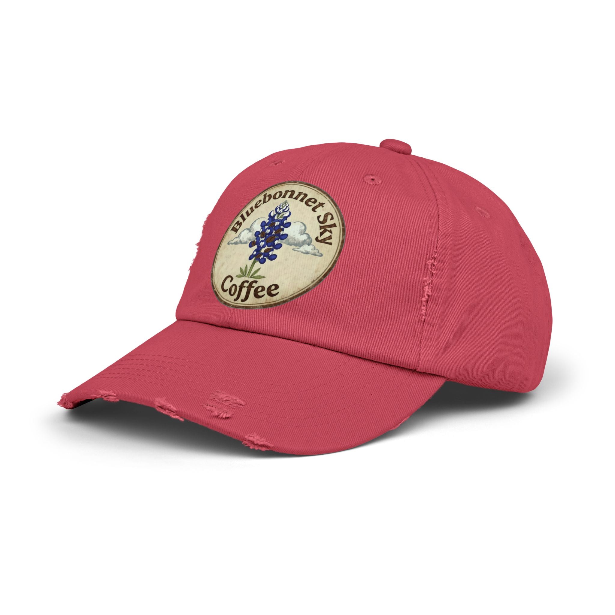 Bluebonnet Sky Coffee-Distressed Cap