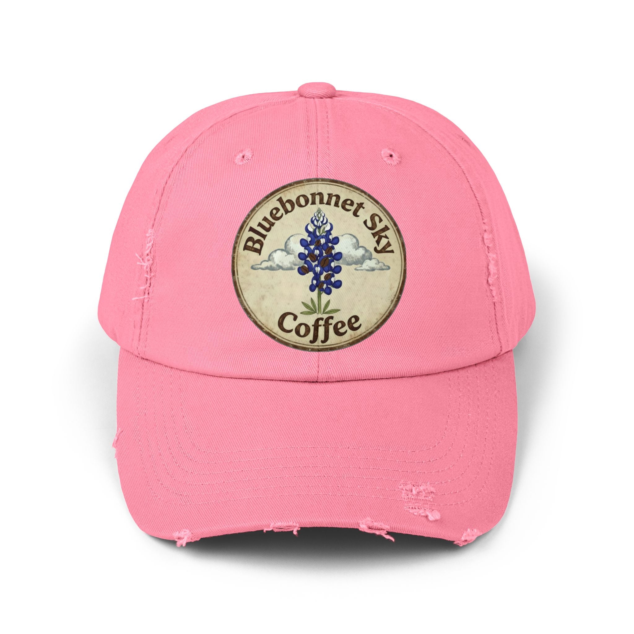 Bluebonnet Sky Coffee-Distressed Cap