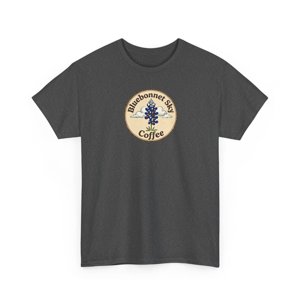 Buck Fever Decaf Coffee Tee-Retro Bluebonnet Sky Coffee Graphic T-Shirt