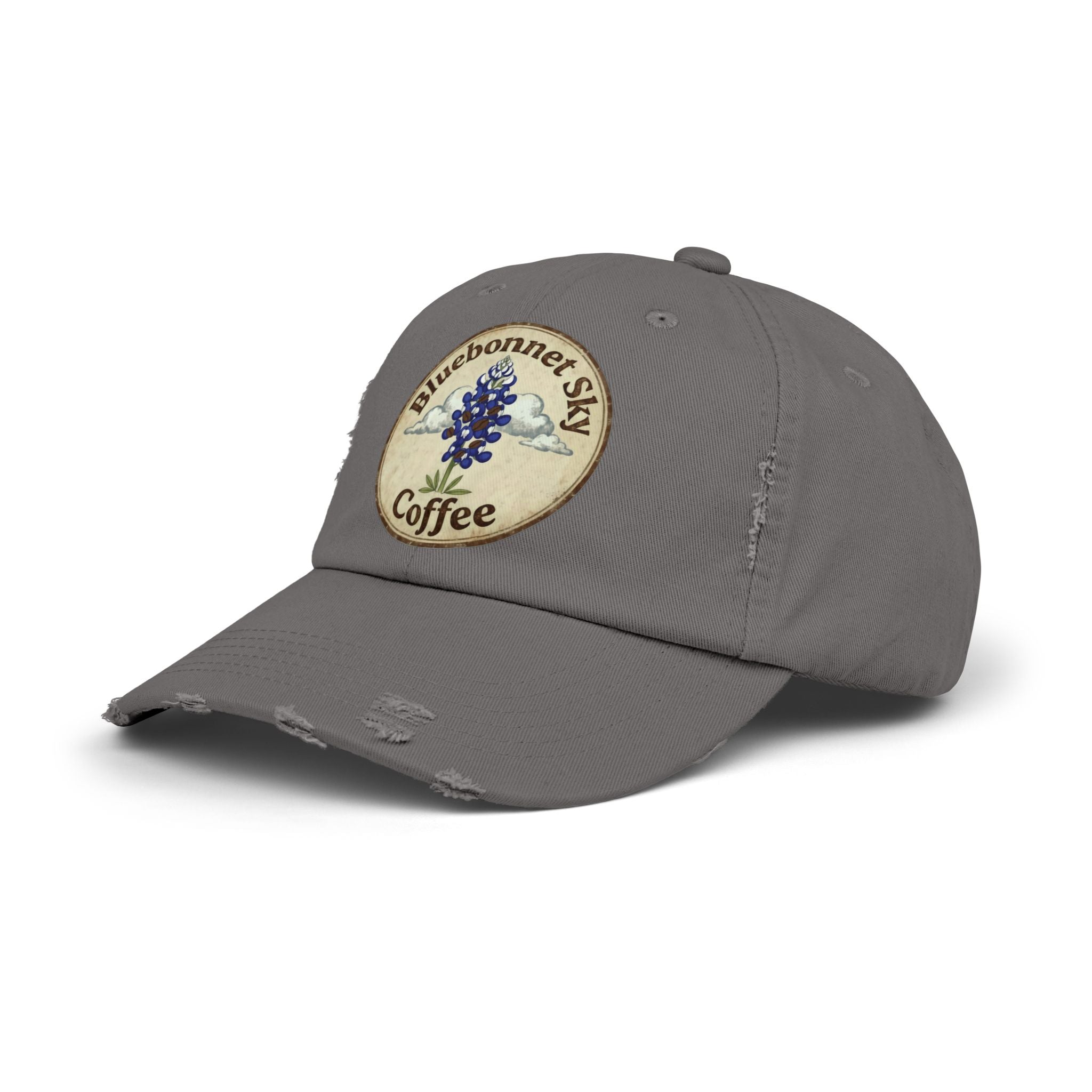 Bluebonnet Sky Coffee-Distressed Cap