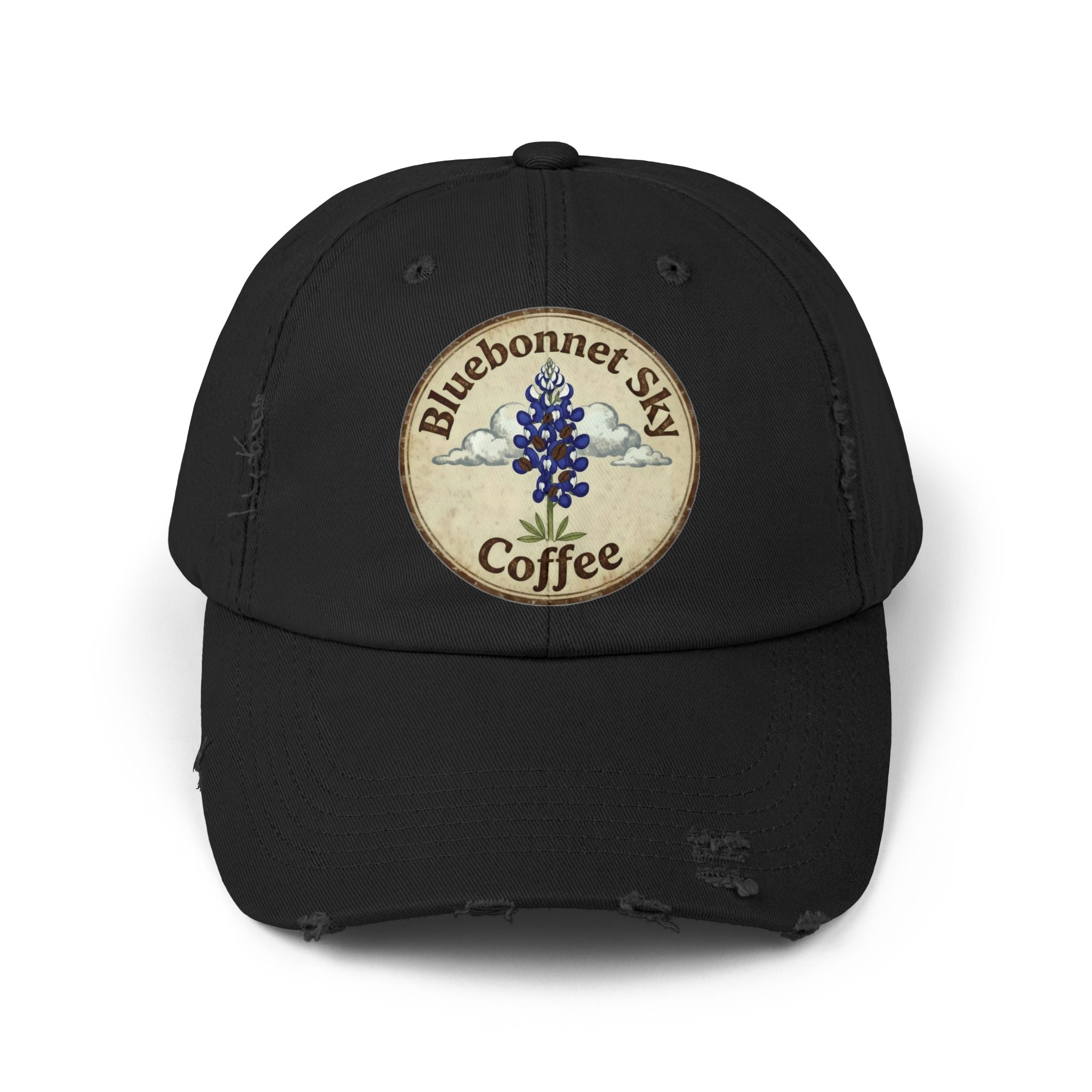 Bluebonnet Sky Coffee-Distressed Cap