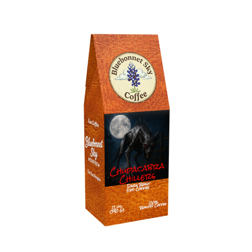 Bluebonnet Sky Coffee Chupacabra Chillers dark roast iced coffee 12 oz bag