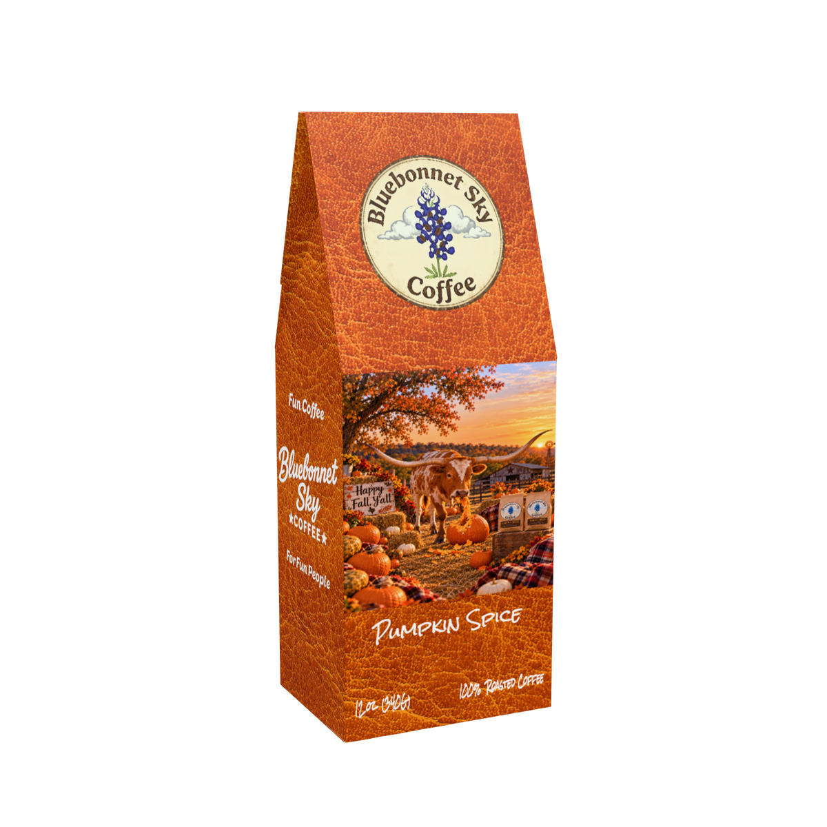 Bluebonnet Sky Coffee Pumpkin Spice 12 oz bag