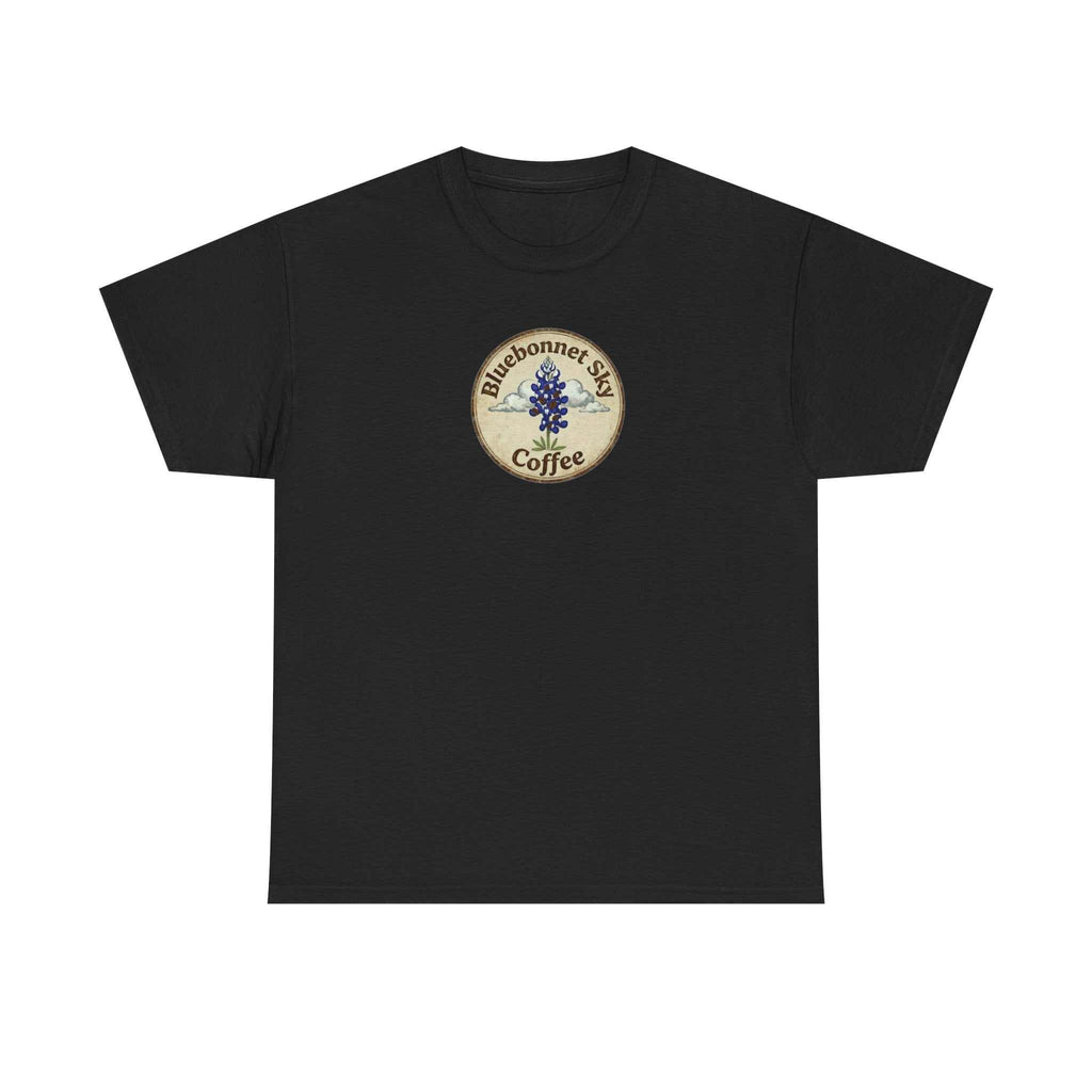 Ranch Dog Blend Tee with vintage Bluebonnet Sky Coffee graphic