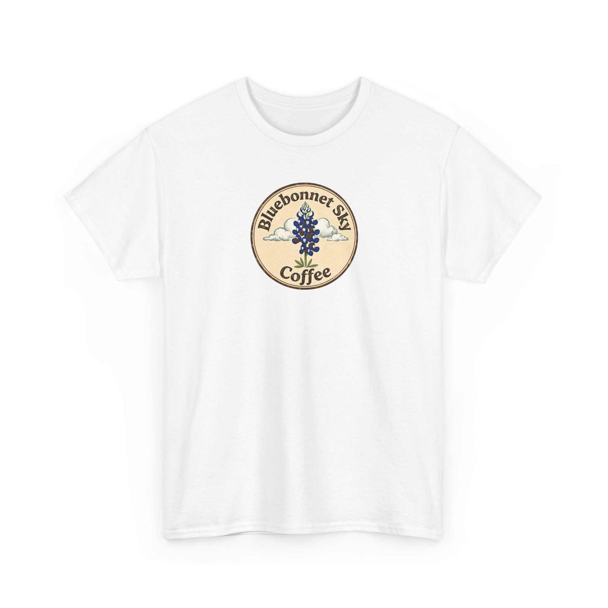 Retro Bluebonnetsky Coffee Ranch Dog Blend Tee with vintage ranch dog graphic and soft cotton fabric