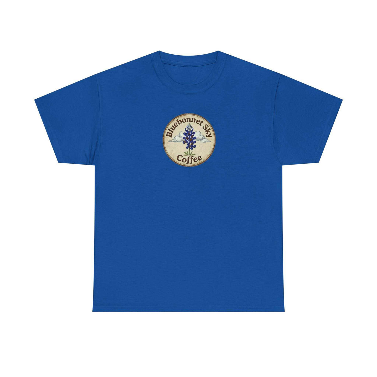 Ranch dog blend tee with vintage Bluebonnet Sky Coffee graphic