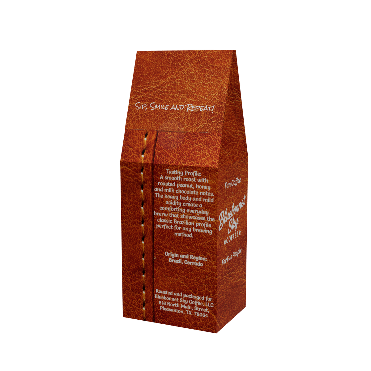 Vaquero Single Origin Brazil medium-dark roast coffee with dark chocolate and toasted almond notes