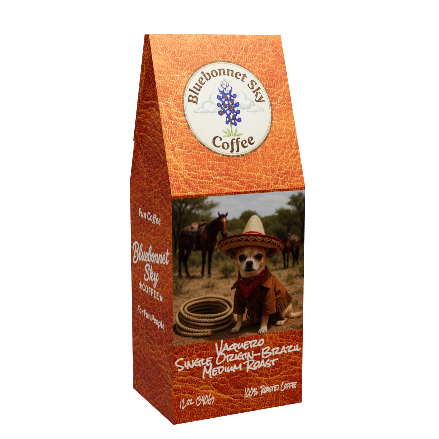 Vaquero Single Origin Brazil coffee beans with dark chocolate and toasted almond notes